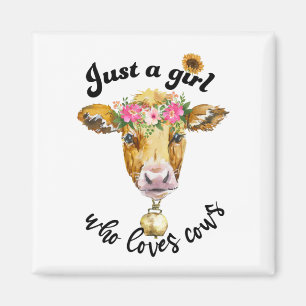 Aimant Juste une fille qui aime les vaches mignonne vache