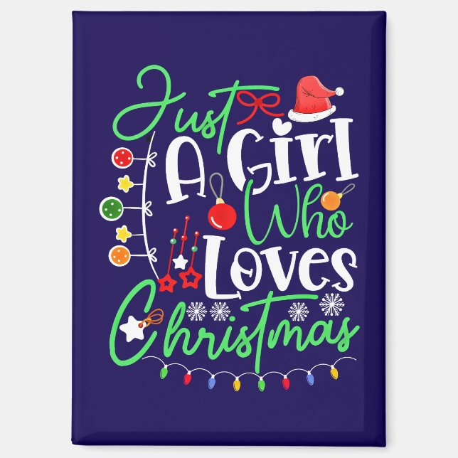 Aimant Juste Une Fille Qui Aime Noël (Recto)