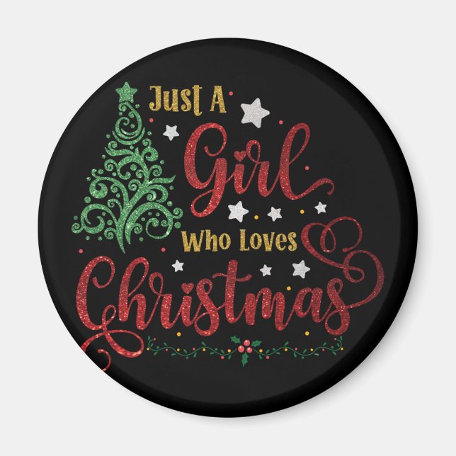 Aimant Juste une fille qui aime Noël (Devant)