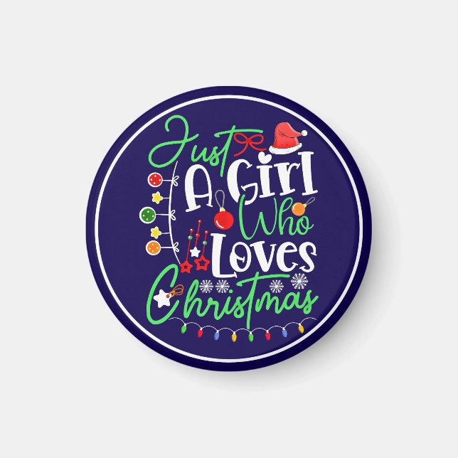 Aimant Juste Une Fille Qui Aime Noël (Devant)