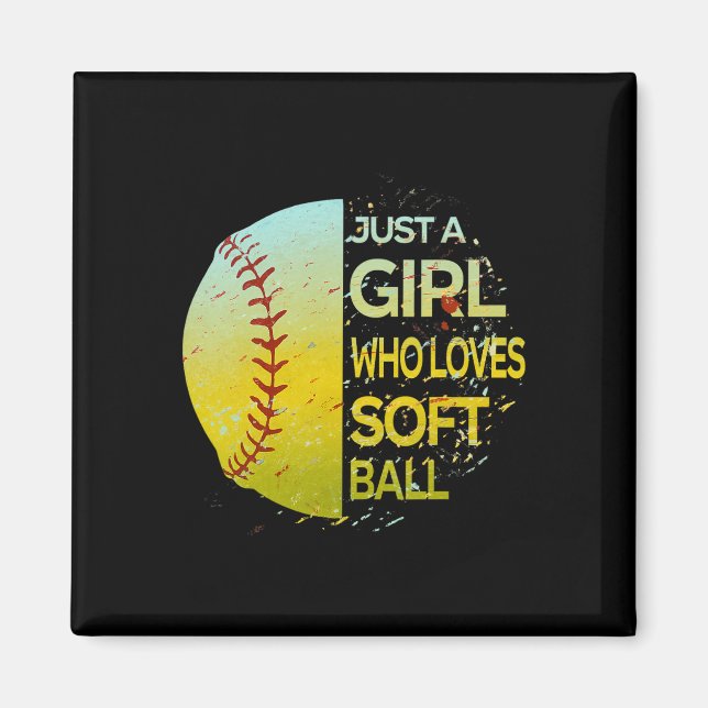 Aimant Juste une fille qui aime Softll - Design divisé Gr (Devant)