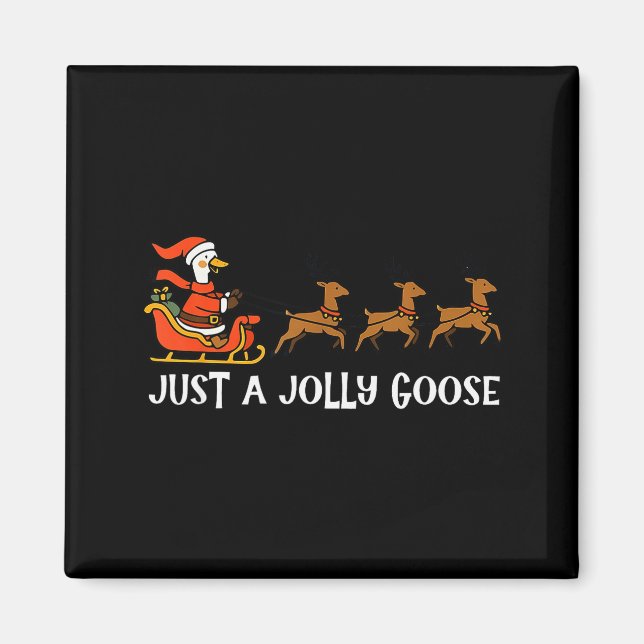 Aimant Juste une oie mignonne et joyeuse Goosemas drôle e (Devant)