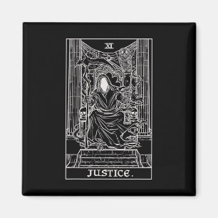 Aimant Justice Tarot Card Grim Reaper Halloween Goth Horr