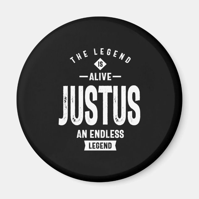 Aimant Justus Nom personnalisé Anniversaire Cadeau (Devant)