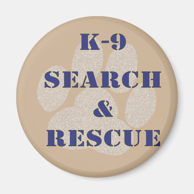 Aimant K9 Recherche et Secourt (Devant)