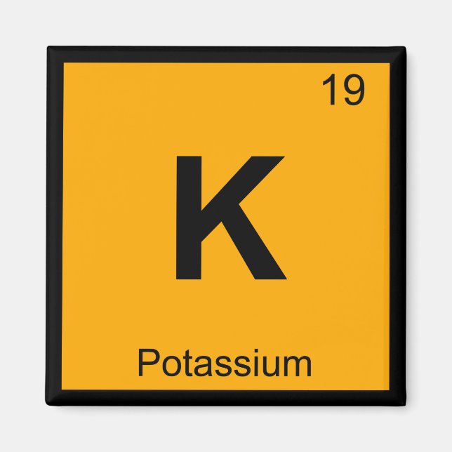 Aimant K - Chimie du potassium Symbole du tableau périodi (Devant)