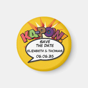 Aimant KA-POW Enregistrez la date Fun Retro Bande dessiné
