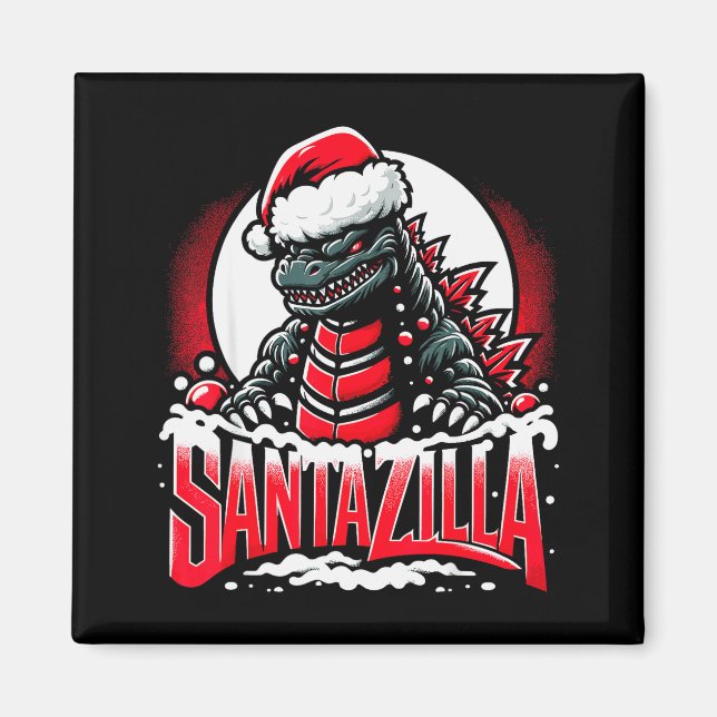 Aimant Kaiju Christmas Santazilla Japanese Monster Dinosa (Devant)