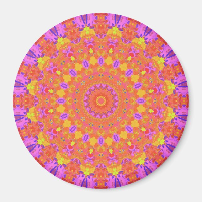 Aimant Kaleidoscope Abstrait psychédélique coloré (Devant)