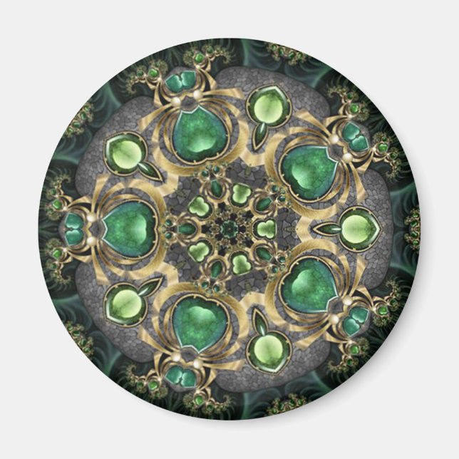 Aimant Kaleidoscope Emerald et Gold (Devant)