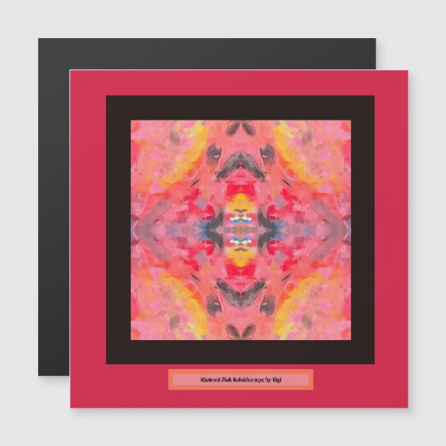Aimant kaléidoscope rose Abstrait (Devant / Derrière)