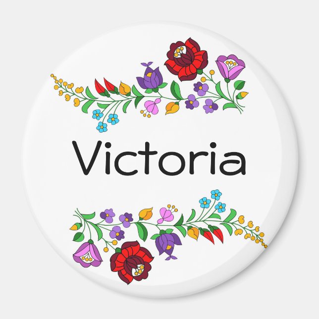 Aimant Kalocsa hongroise personnalisée (Devant)