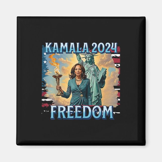 Aimant Kamala 2024 Pour La Campagne Du Président Lady Lib (Devant)