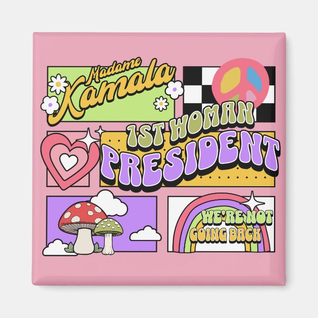 Aimant Kamala Harris 1ère femme Présidente Inauguration (Devant)