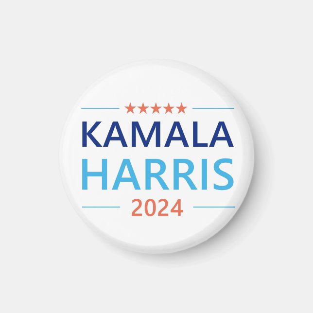 Aimant Kamala Harris 2024 pour le Président Button (Devant)