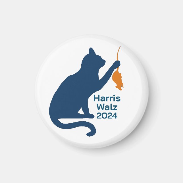 Aimant Kamala Harris Chat avec Rat orange (Devant)