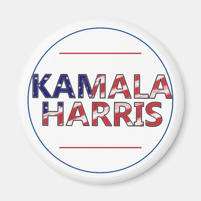 Aimant Kamala Harris En Drapeau (Devant)