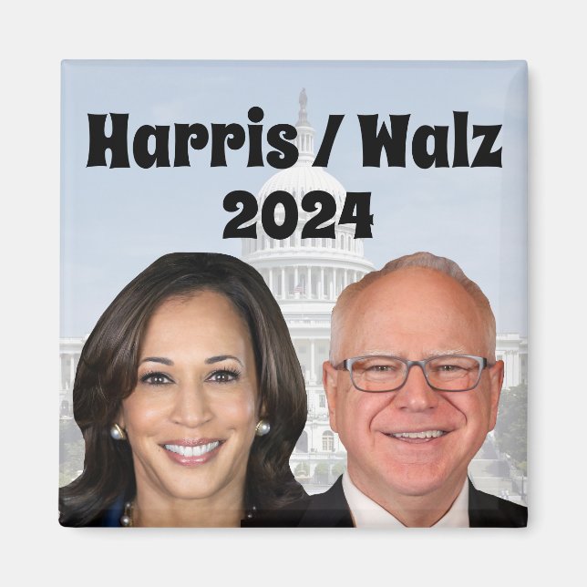 Aimant Kamala Harris et Tim Walz 2024 (Devant)