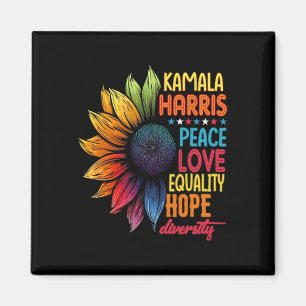 Aimant Kamala Harris Peace Love Equality Hope Diversity
