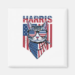 Aimant Kamala Harris pour le président 2024 Funny Cat