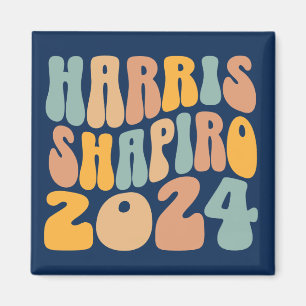 Aimant Kamala Harris Shapiro Wavy Text Retro tendance