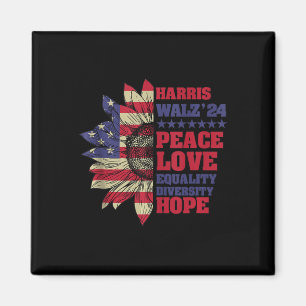 Aimant Kamala Harris Tim Walz 2024 Lgbt de Paix Harris Wa