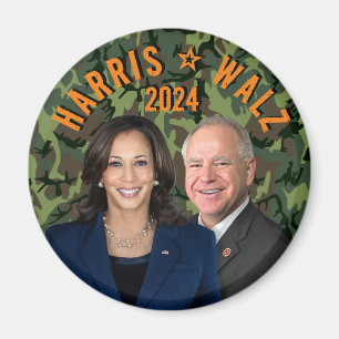 Aimant Kamala Harris Tim Walz Président Vice-Photos Camo
