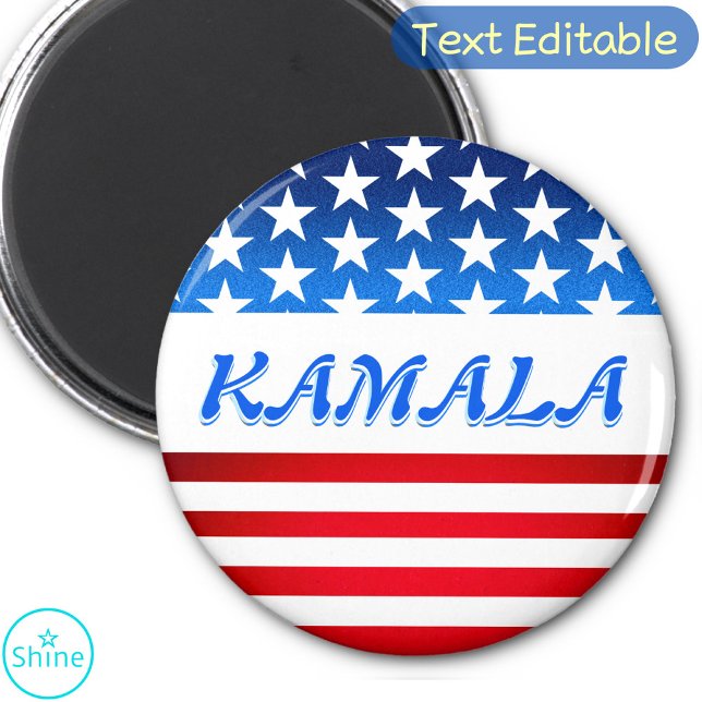 Aimant Kamala Harris USA Drapeau Personnalisé Texte Élect (Créateur téléchargé)