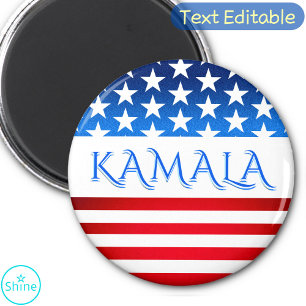 Aimant Kamala Harris USA Flag Democrats Texte personnalis