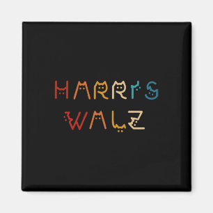 Aimant Kamala Harris Walz Walz Valse 2024 Chat Lettering 