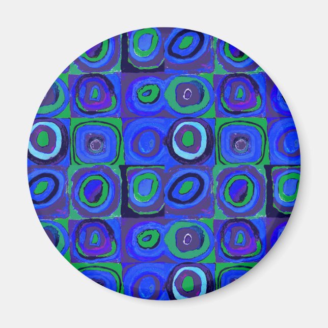 Aimant Kandinsky Farbstudie Carrés Bleus Cercle Carré  (Devant)