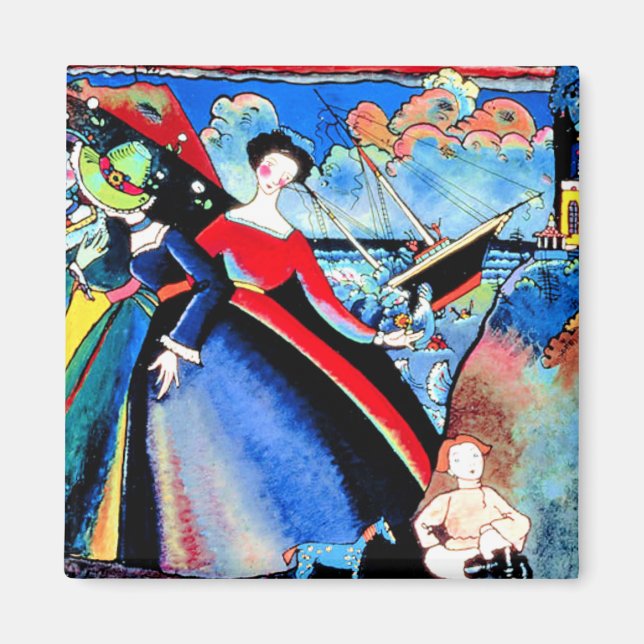 Aimant Kandinsky - Navire, peinture colorée de 1918 (Devant)