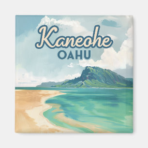 Aimant Kaneohe Sandbar Oahu Hawaii Retro