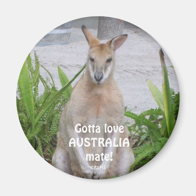 Aimant Kangaroo Gotta loveAUSTRALIA mate !, ©BLHS (Devant)