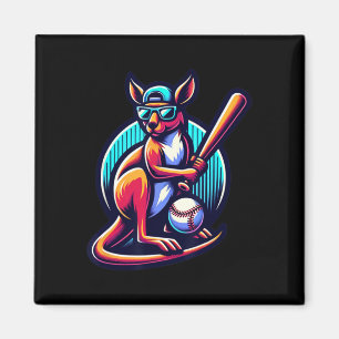 Aimant Kangourou Bysebyll avec casquette et lunettes 