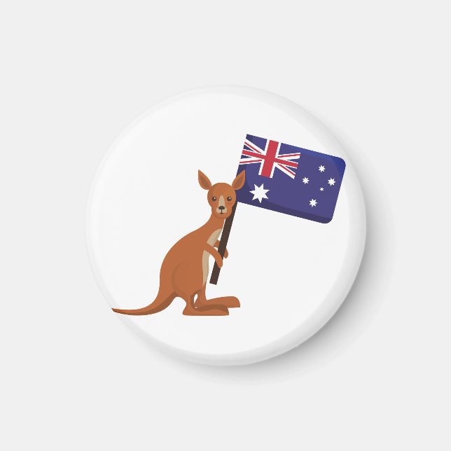 Aimant kangourou drapeau australie (Devant)