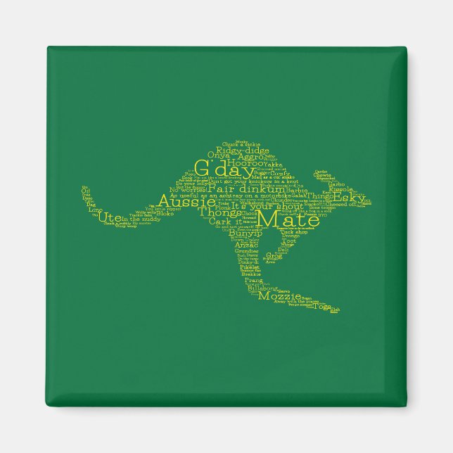 Aimant Kangourou en argot australien (Devant)