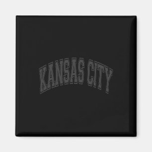 Aimant Kansas City Texte arqué noir avec impression noire