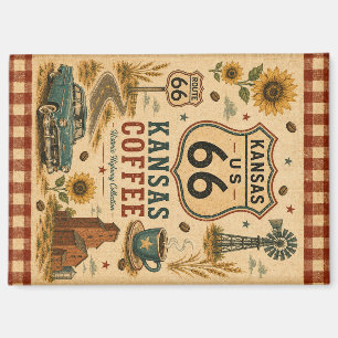 Aimant Kansas Route 66 Réfrigérateur Café Art