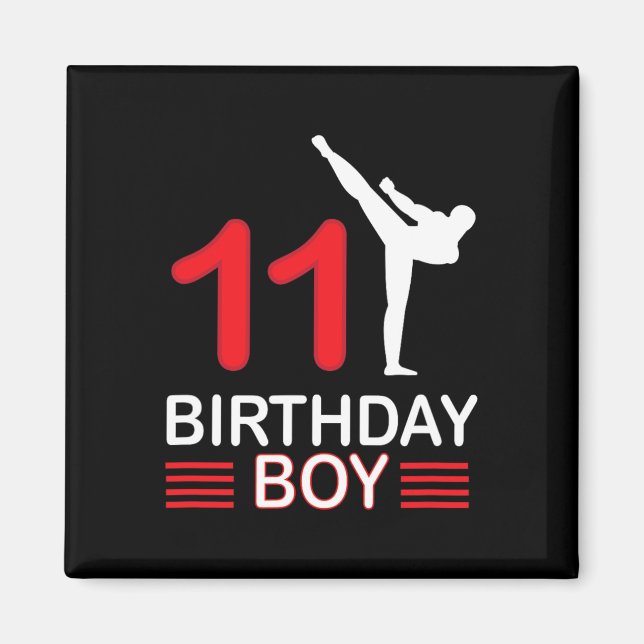 Aimant Karate Anniversaire Tee Boy Cadeau Enfants Taekwon (Devant)
