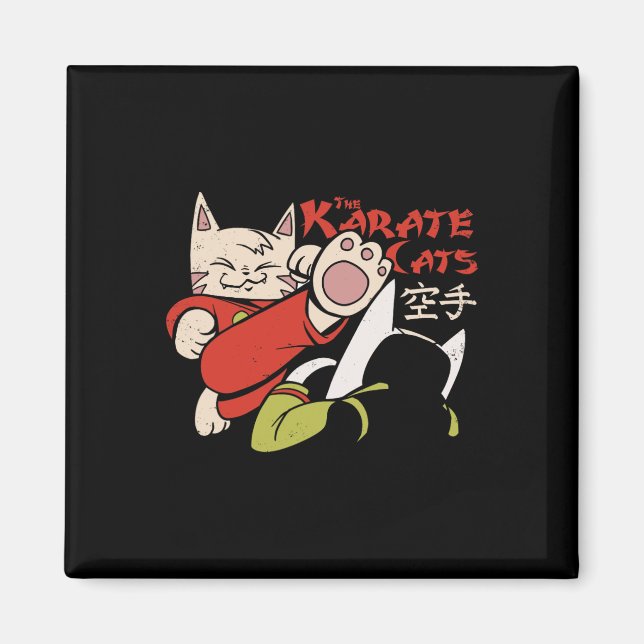 Aimant Karate Chat Pour Hommes Femmes Enfants (Devant)