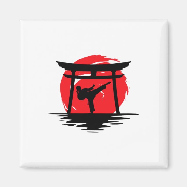 Aimant Karate Girl Porte Japonaise (Devant)