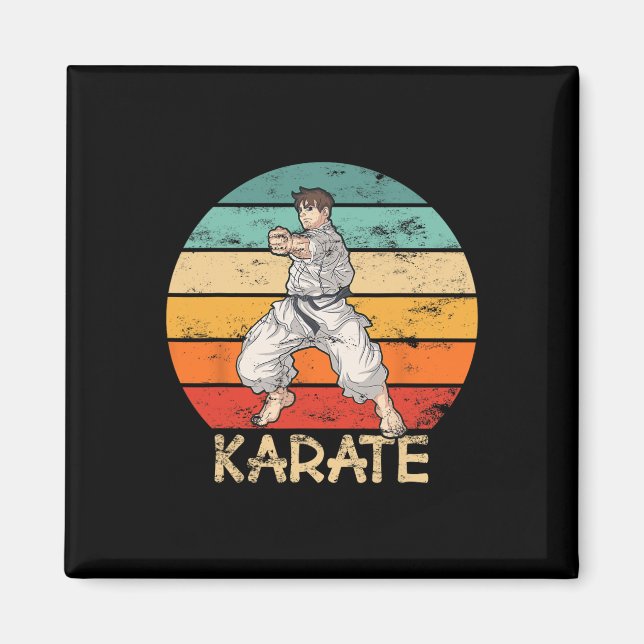 Aimant Karate Grunge Design Karate Fighter fait poinçon d (Devant)