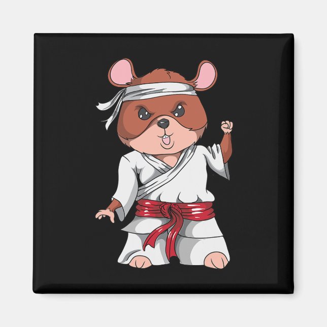 Aimant Karate Hamster Kickboxing Art Martial Jiu Jitsu Fa (Devant)