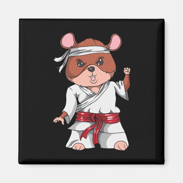 Aimant Karate Hamster Kickboxing Martial Art Jiu Jitsu Fa (Devant)