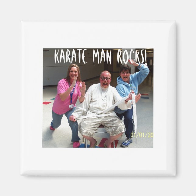 Aimant Karate Man Rocks T Shirt  (Devant)