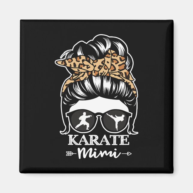 Aimant Karate Mimi Messy Bun Cheveux Funny Karate Fighter (Devant)