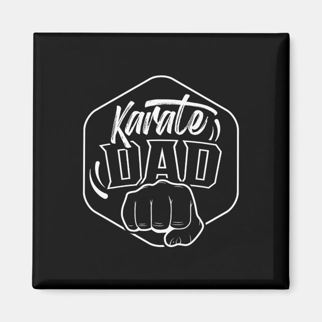 Aimant Karate Papa Entraîneur Ceinture de Combattant Arts (Devant)