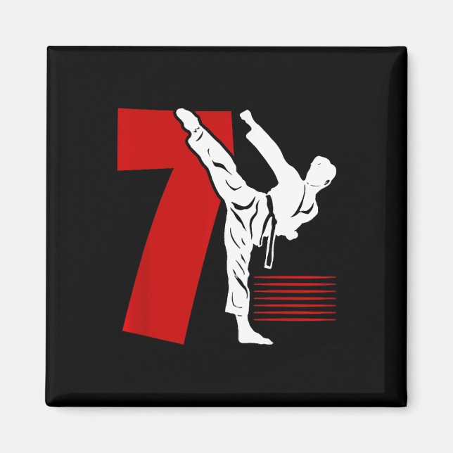 Aimant Karate pour l'anniversaire des 7 ans des enfants A (Devant)