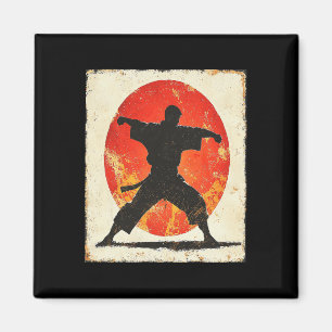 Aimant Karate vintage détendue Silhouette Mart japonais